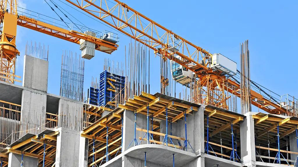 Ongoing construction and structural work site